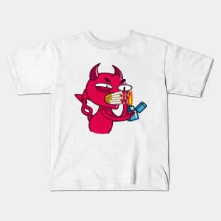 Red Devil smokes a lot Kids T-Shirt